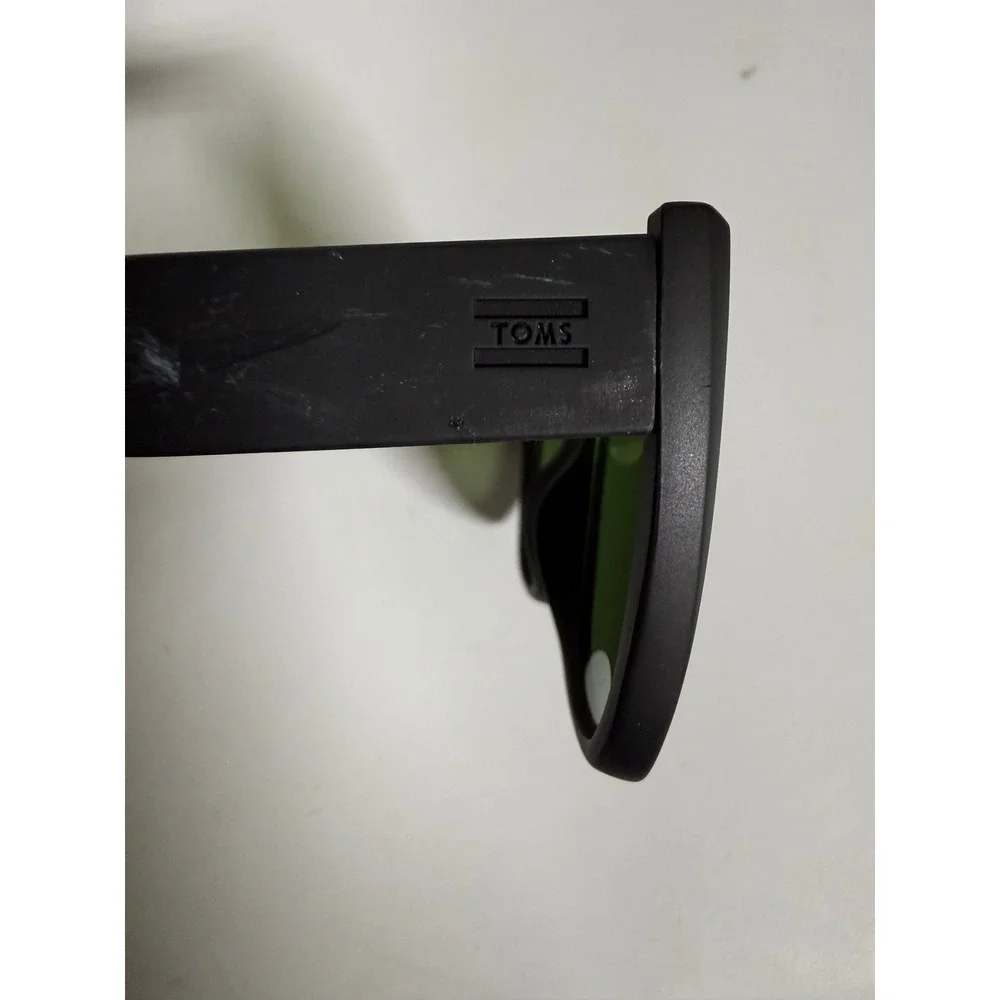 TOMS Sydney Matte Black Cat Eye Sunglasses Green Lens 50-23-148